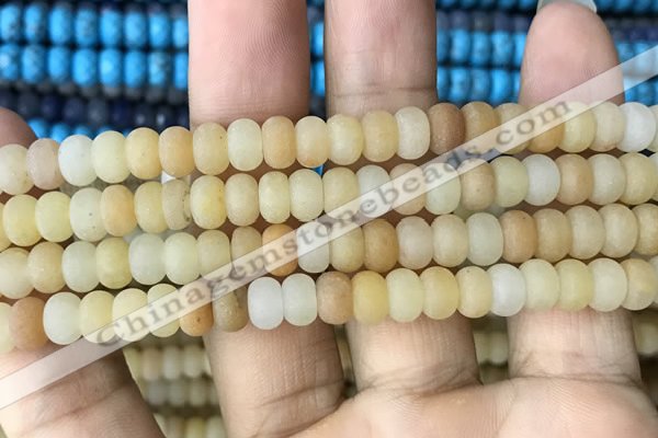 CRB5002 15.5 inches 4*6mm rondelle matte yellow aventurine beads