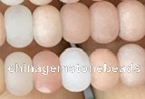 CRB5003 15.5 inches 4*6mm rondelle matte pink aventurine beads