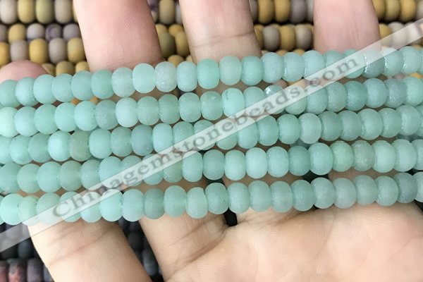CRB5004 15.5 inches 4*6mm rondelle matte green aventurine beads