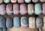 CRB5012 15.5 inches 4*6mm rondelle matte picasso jasper beads