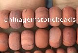 CRB5014 15.5 inches 4*6mm rondelle matte red jasper beads wholesale