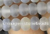 CRB5015 15.5 inches 4*6mm rondelle matte grey agate beads wholesale