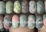 CRB5023 15.5 inches 4*6mm rondelle matte unakite beads wholesale