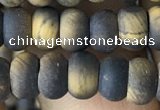 CRB5024 15.5 inches 4*6mm rondelle matte yellow tiger eye beads