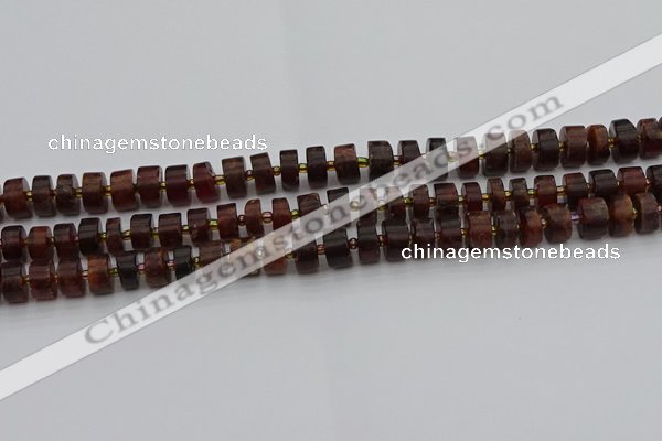 CRB505 15.5 inches 5*8mm tyre orange garnet beads wholesale