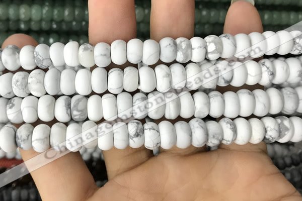 CRB5050 15.5 inches 5*8mm rondelle matte white howlite beads wholesale