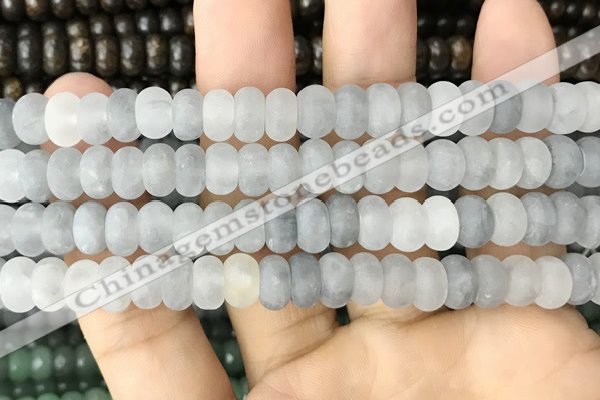 CRB5051 15.5 inches 5*8mm rondelle matte cloudy quartz beads wholesale