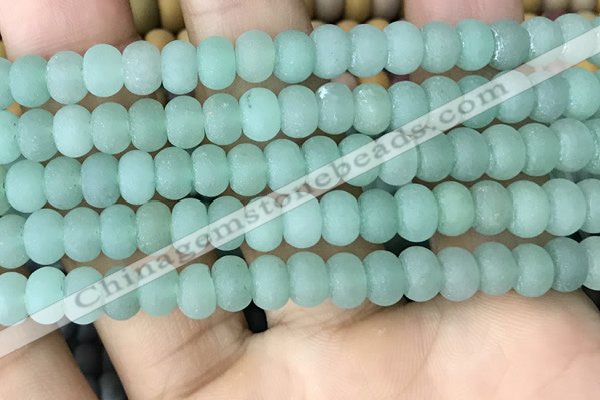 CRB5054 15.5 inches 5*8mm rondelle matte green aventurine beads