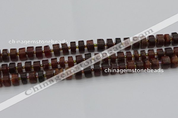 CRB506 15.5 inches 6*10mm tyre orange garnet beads wholesale