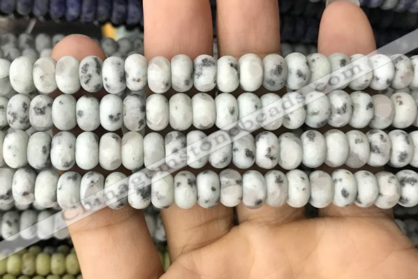 CRB5060 15.5 inches 5*8mm rondelle matte sesame jasper beads