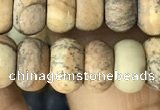 CRB5061 15.5 inches 5*8mm rondelle matte picture jasper beads