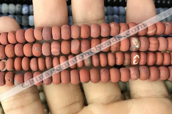 CRB5064 15.5 inches 5*8mm rondelle matte red jasper beads wholesale