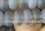 CRB5065 15.5 inches 5*8mm rondelle matte grey agate beads wholesale