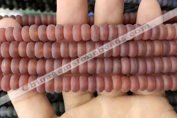 CRB5067 15.5 inches 5*8mm rondelle matte red agate beads wholesale