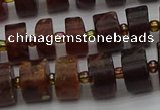 CRB507 15.5 inches 6*12mm tyre orange garnet beads wholesale