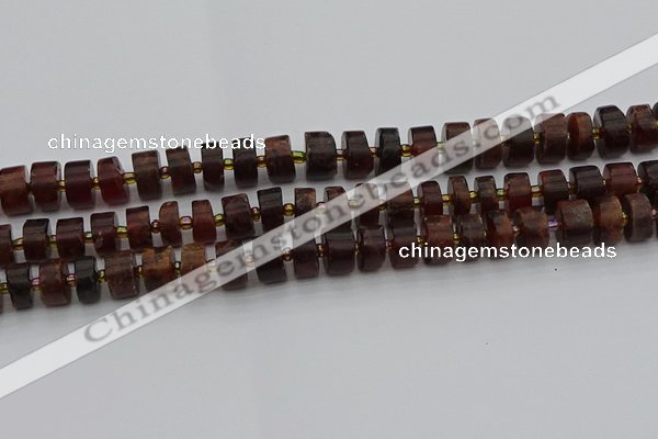 CRB507 15.5 inches 6*12mm tyre orange garnet beads wholesale