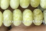 CRB5071 15.5 inches 5*8mm rondelle matte yellow pine turquoise beads