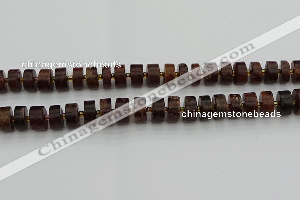 CRB508 15.5 inches 7*14mm tyre orange garnet beads wholesale