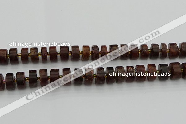 CRB509 15.5 inches 8*16mm tyre orange garnet beads wholesale