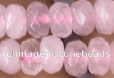 CRB5100 15.5 inches 4*6mm faceted rondelle rose quartz beads