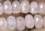 CRB5101 15.5 inches 4*6mm faceted rondelle rose quartz beads