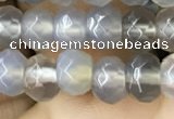 CRB5112 15.5 inches 4*6mm faceted rondelle grey agate beads