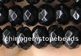 CRB5113 15.5 inches 4*6mm faceted rondelle black agate beads