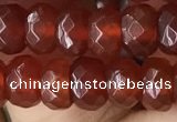 CRB5114 15.5 inches 4*6mm faceted rondelle red agate beads