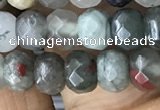 CRB5117 15.5 inches 4*6mm faceted rondelle blood jasper beads