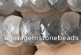 CRB5152 15.5 inches 5*8mm faceted rondelle cloudy quartz beads