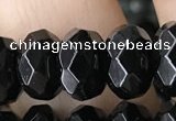 CRB5161 15.5 inches 5*8mm faceted rondelle black agate beads