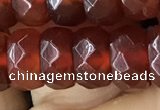 CRB5162 15.5 inches 5*8mm faceted rondelle red agate beads