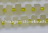 CRB518 15.5 inches 5*8mm tyre matte lemon quartz beads