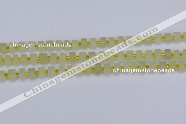 CRB518 15.5 inches 5*8mm tyre matte lemon quartz beads