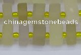 CRB519 15.5 inches 6*10mm tyre matte lemon quartz beads