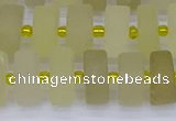 CRB520 15.5 inches 6*12mm tyre matte lemon quartz beads