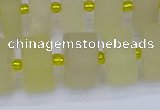 CRB521 15.5 inches 7*14mm tyre matte lemon quartz beads