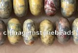 CRB5335 15.5 inches 5*8mm rondelle leopard skin jasper beads