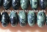 CRB5343 15.5 inches 5*8mm rondelle green picture jasper beads