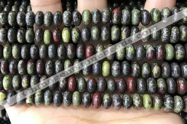 CRB5344 15.5 inches 5*8mm rondelle dragon blood jasper beads