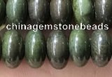 CRB5346 15.5 inches 5*8mm rondelle bronze green stone beads