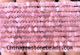 CRB5401 15 inches 2.5*4mm rondelle rose quartz beads wholesale