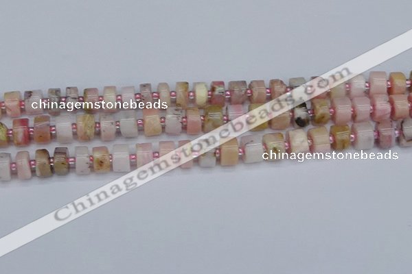 CRB543 15.5 inches 6*10mm tyre natural pink opal gemstone beads