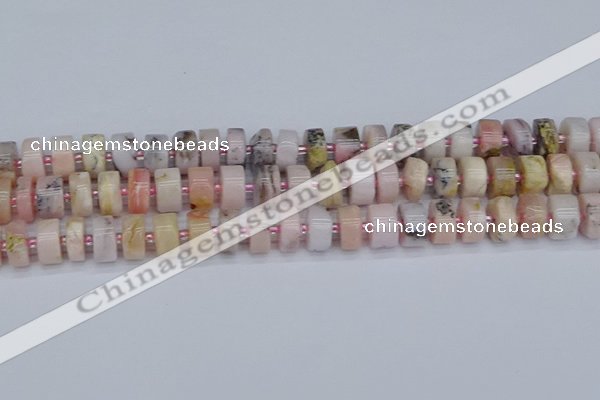 CRB544 15.5 inches 6*12mm tyre natural pink opal gemstone beads