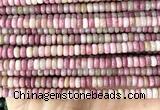 CRB5446 15 inches 2.5*4mm rondelle pink wooden jasper beads