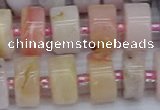 CRB545 15.5 inches 7*14mm tyre natural pink opal gemstone beads