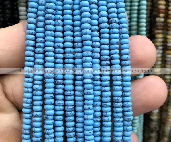 CRB5474 15 inches 2.5*4mm rondelle synthetic turquoise beads