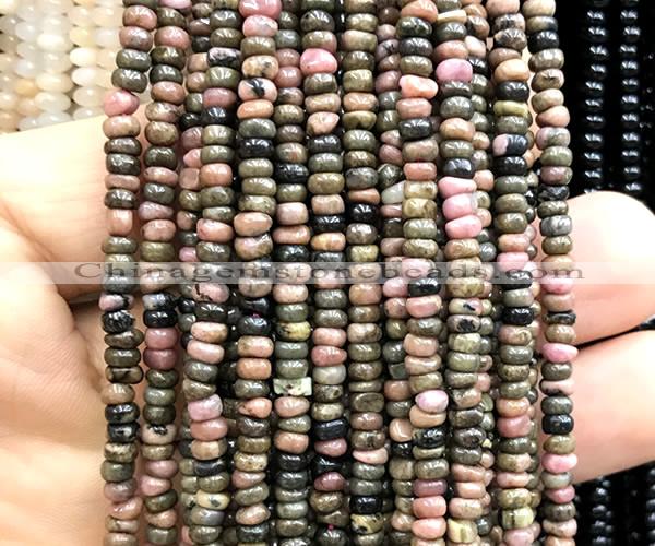 CRB5483 15 inches 2.5*4mm rondelle rhodonite beads wholesale