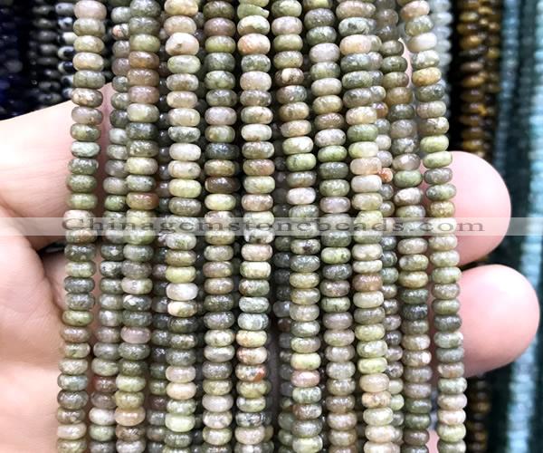 CRB5484 15 inches 2.5*4mm rondelle Chinese unakite beads