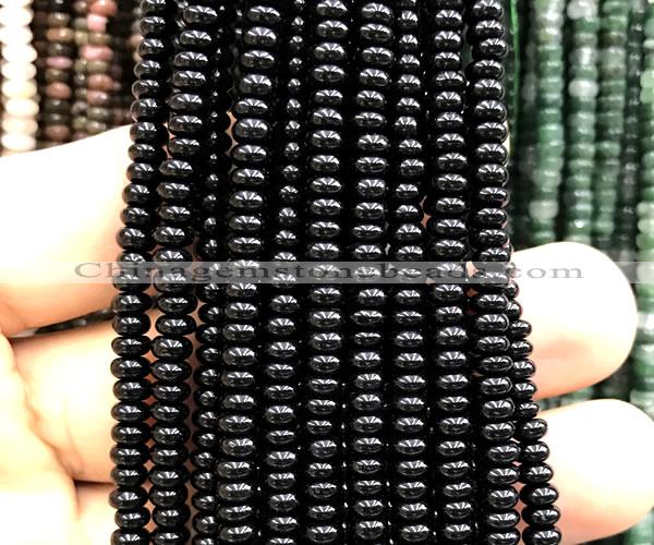 CRB5488 15 inches 2.5*4mm rondelle black tourmaline beads